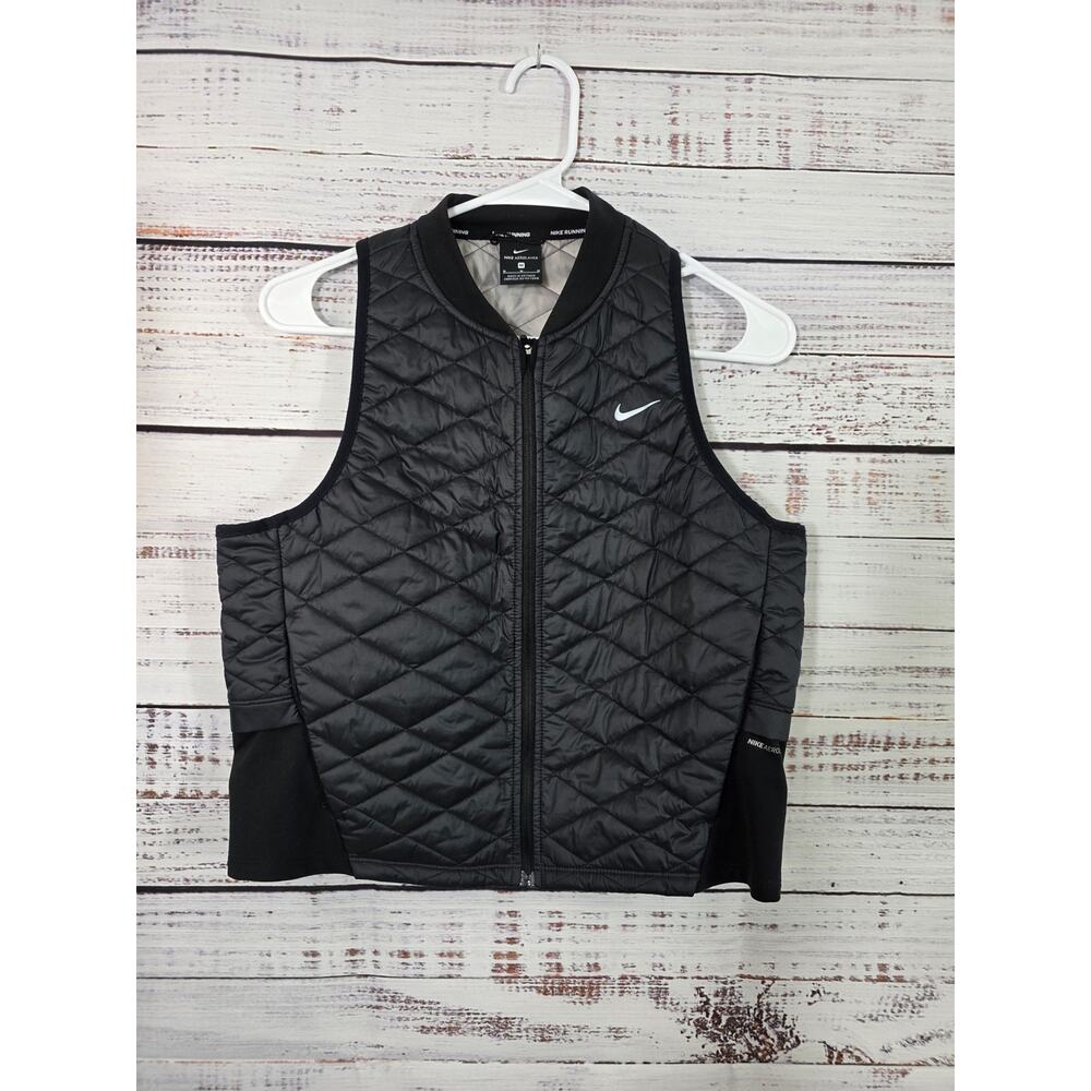 Nike Black Quilted Zip-Up Vest